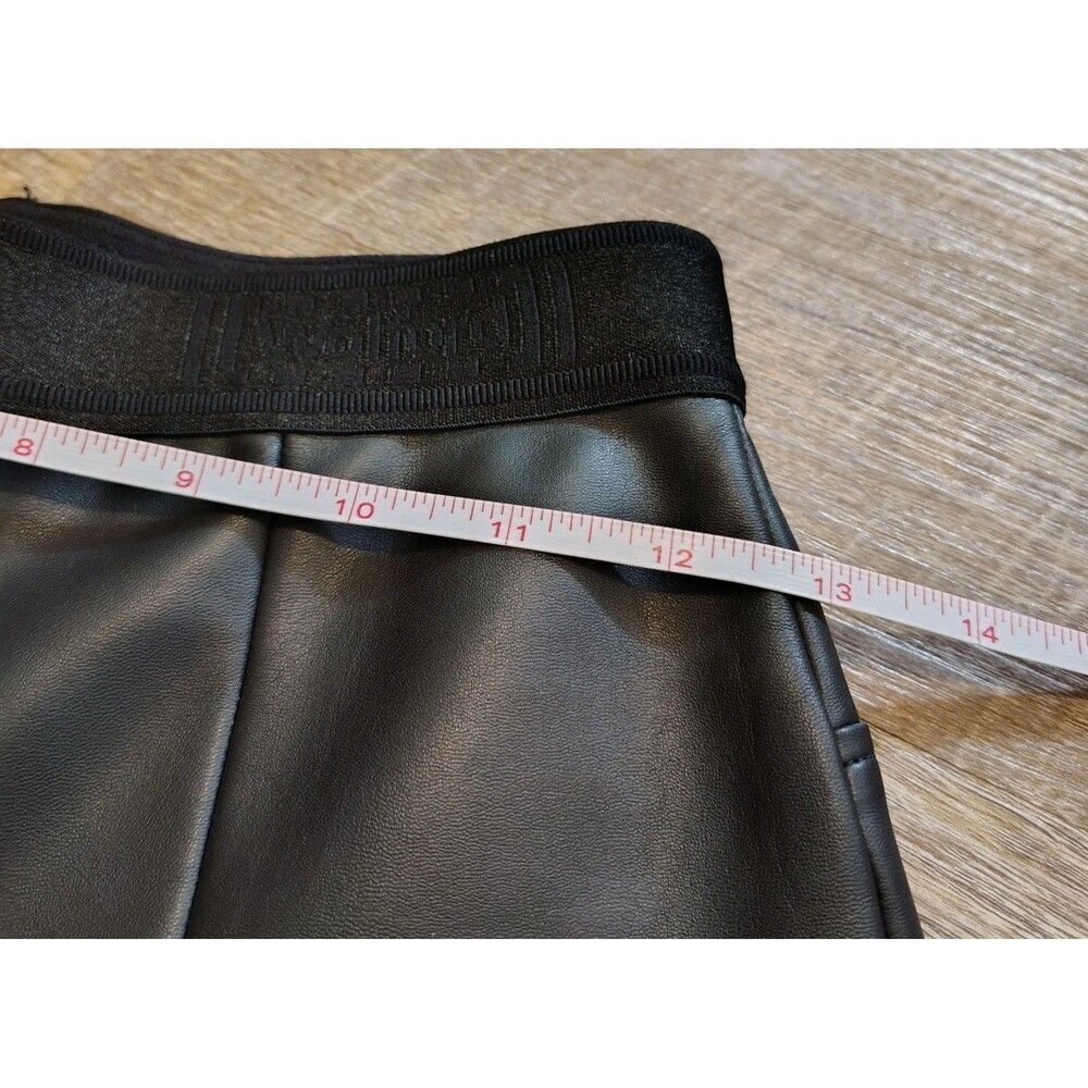 Wolford Womens Black Vegan Leather Crop Flare Pants Size 4 High Rise Minimalist - Picture 9 of 14
